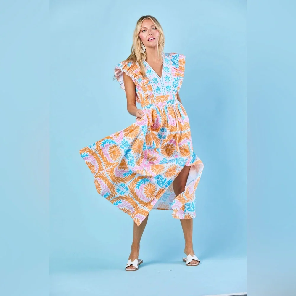 Sheridan French STACEY Dress IN PARFAIT JARDIN - Picture 3 of 10